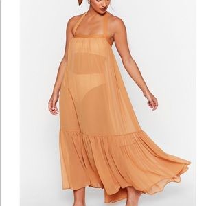 Burnt orange bathing suit cover up